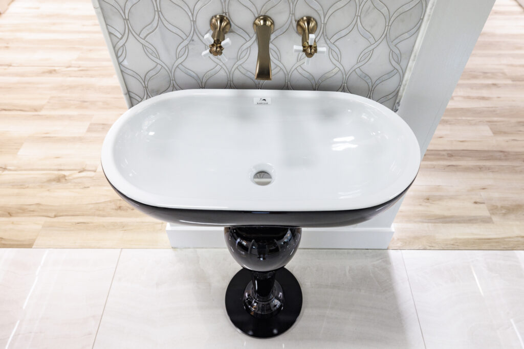 Modern black and white bathroom sink design