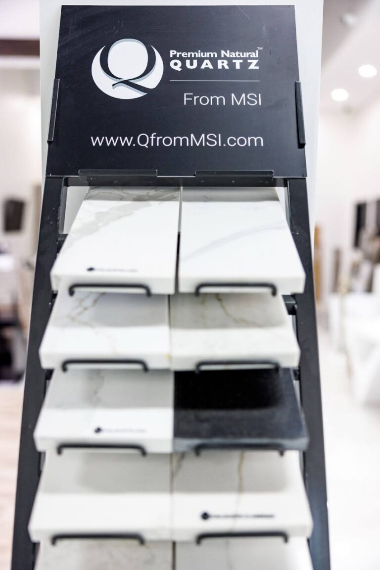 Display of premium natural quartz samples