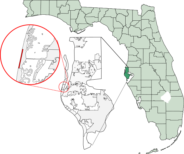 Map highlighting specific region in Florida.