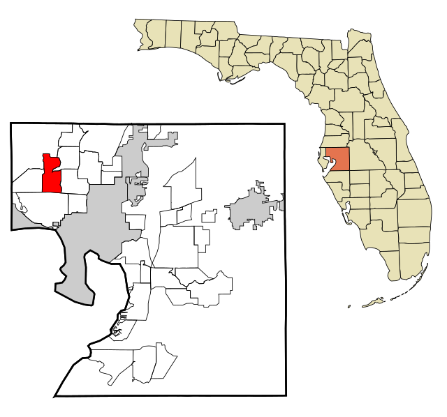 Map highlighting regions of Florida.
