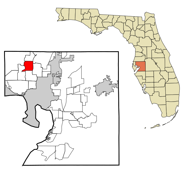 Map highlighting different regions of Florida.