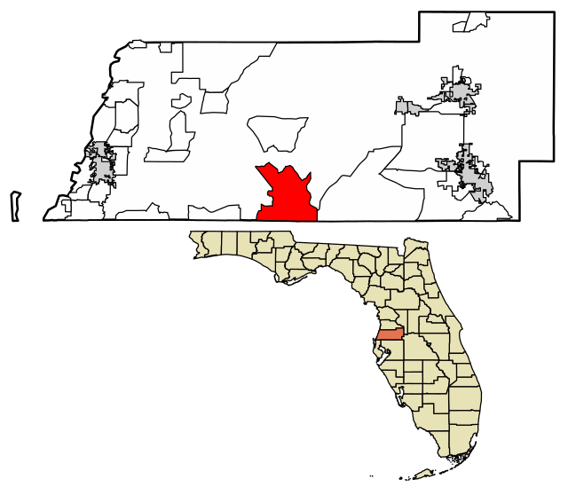 Map showing location in Florida