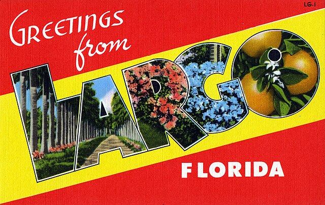 Vintage postcard greeting from Largo, Florida