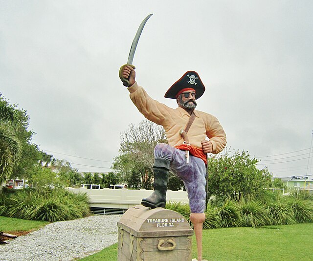 Statue of a pirate in Treasure Island, Florida.
