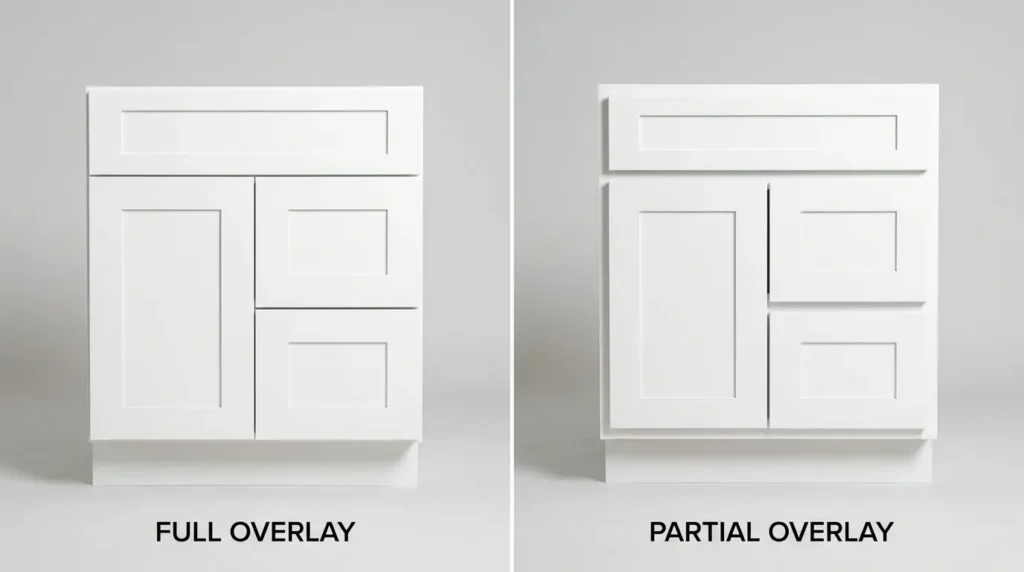Comparing full overlay vs partial overlay cabinets
