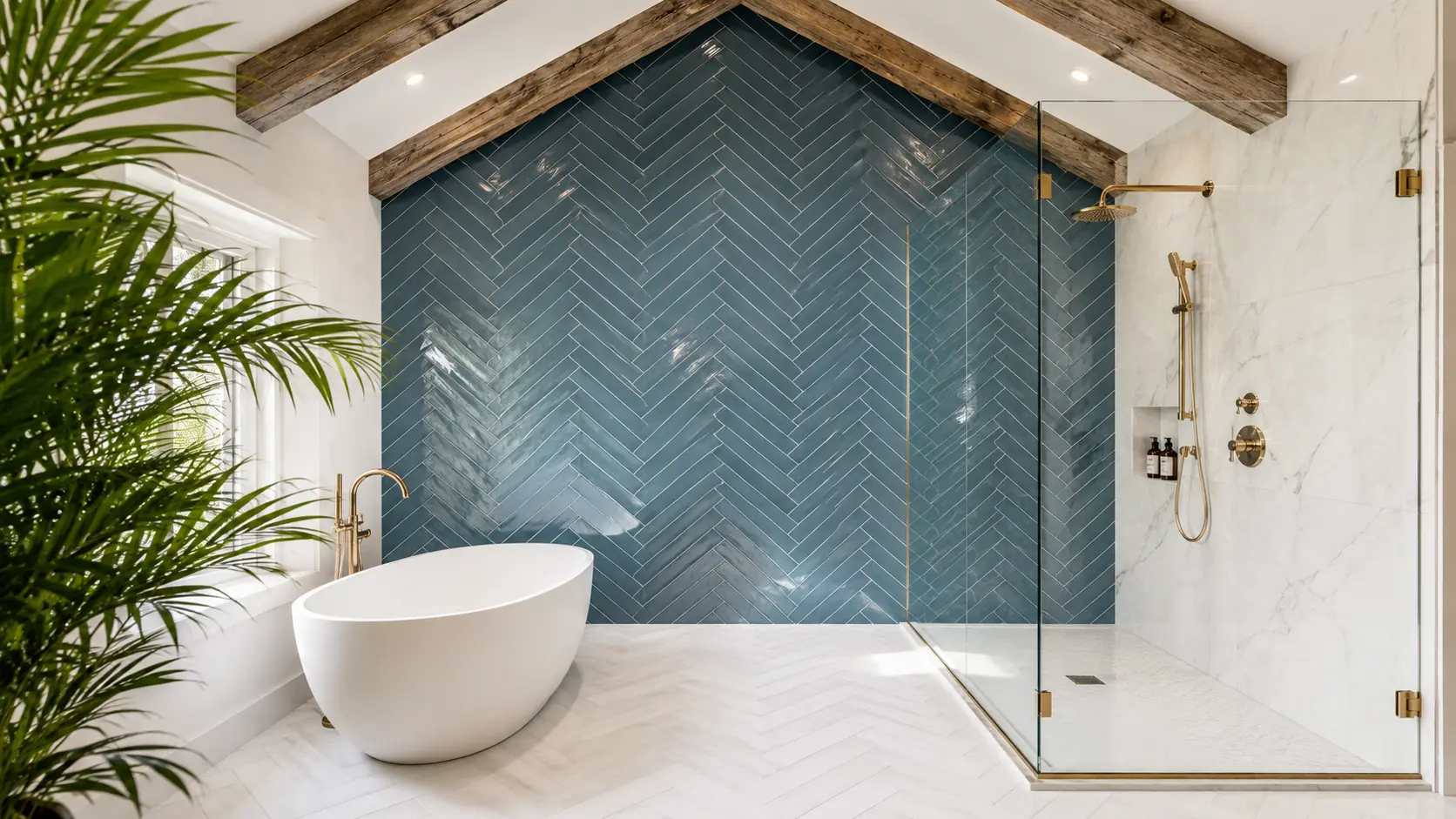 Custom bathroom remodel in Clearwater FL with custom tile and a frameless glass shower by CMK Construction