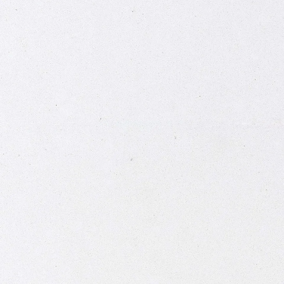 Cambria Whitehall quartz slab in near-solid warm white with almost no pattern