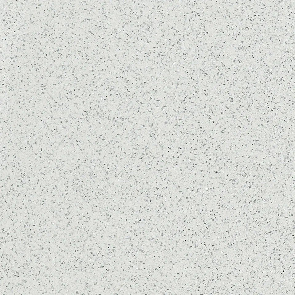 Cambria Whitney quartz slab in white with fine even dark speckle