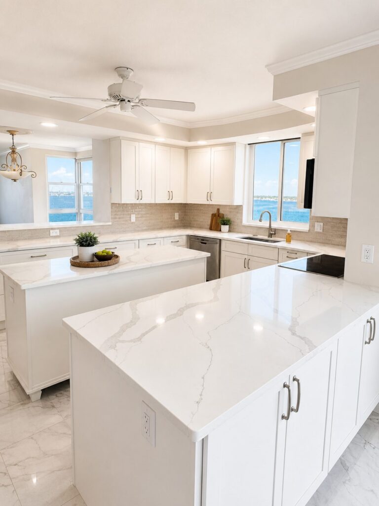 coastal white kitchen siesta key fl wide