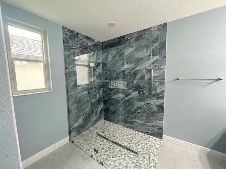 shower tile ideas sarasota fl accessible low threshold shower slate look tile