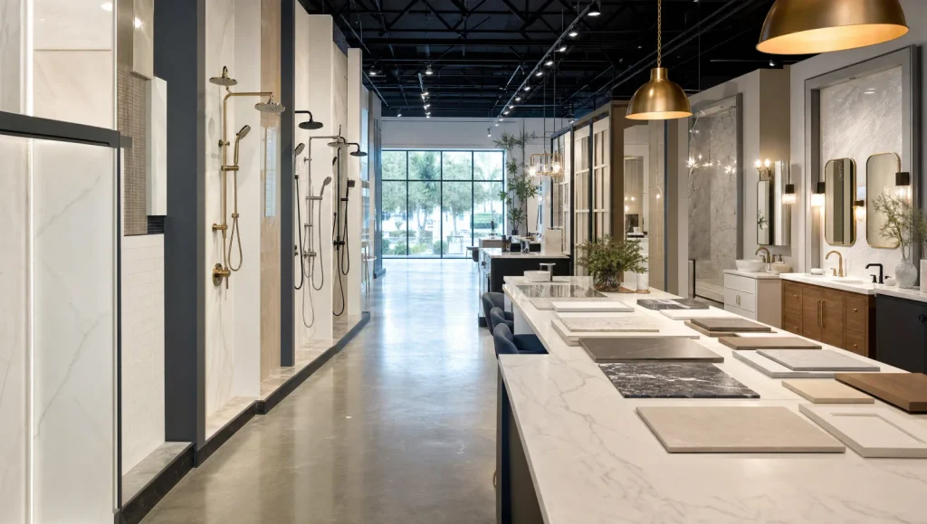 tampa bathroom design showroom tile and fixture selection